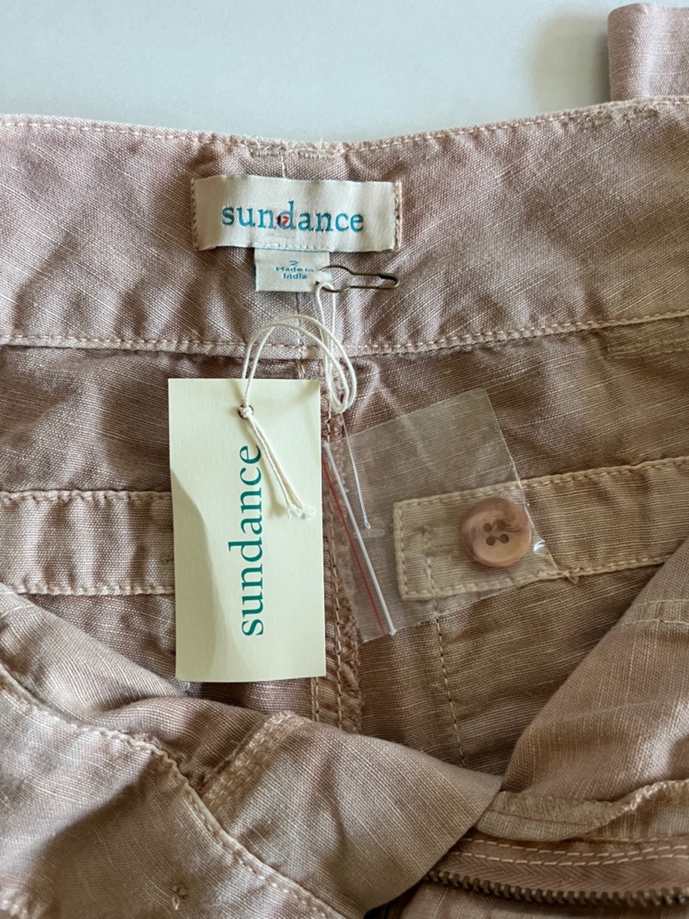 Sundance Linen Cotten Blend Pants Size 2 Ombré Rose Pink Tan  New with tag - Picture 2 of 9
